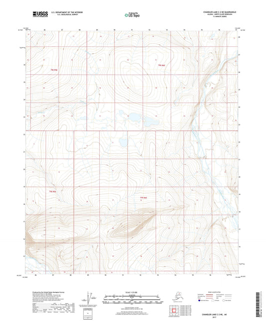 Chandler Lake C-2 NE Alaska US Topo Map Image