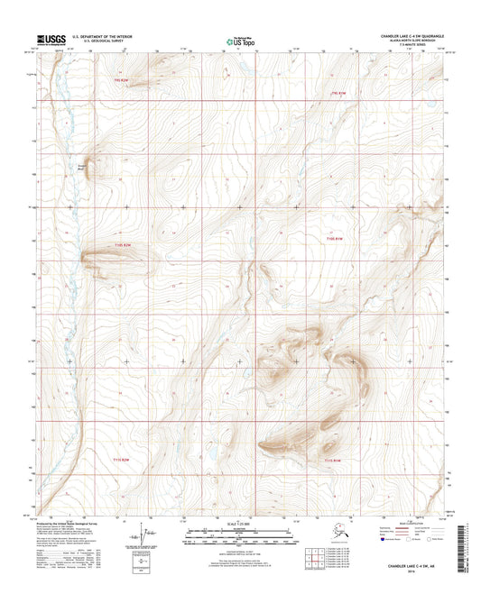Chandler Lake C-4 SW Alaska US Topo Map Image