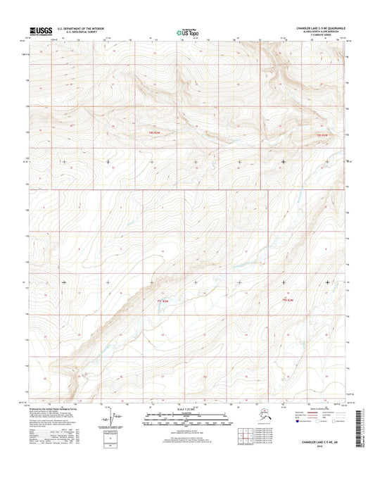 Chandler Lake C-5 NE Alaska US Topo Map Image