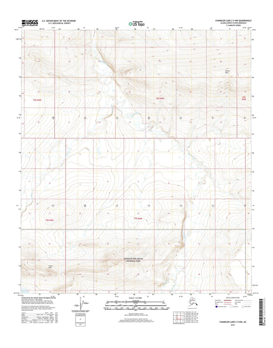 Chandler Lake C-5 NW Alaska US Topo Map Image