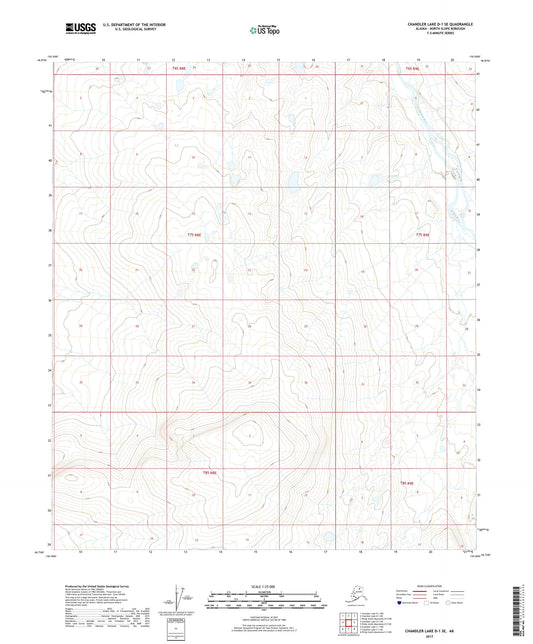 Chandler Lake D-1 SE Alaska US Topo Map Image