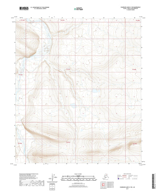 Chandler Lake D-1 SW Alaska US Topo Map Image