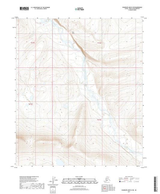Chandler Lake D-2 NE Alaska US Topo Map Image