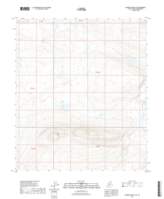 Chandler Lake D-2 SE Alaska US Topo Map Image