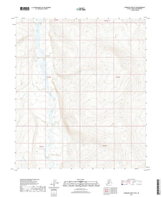 Chandler Lake D-2 SW Alaska US Topo Map Image