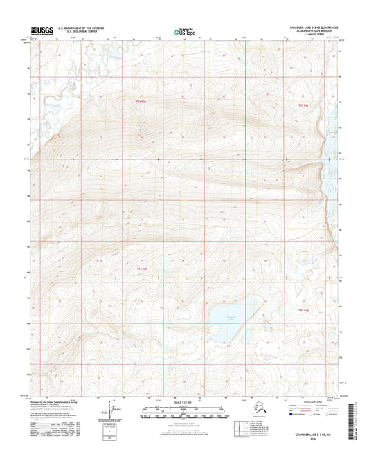 Chandler Lake D-3 NE Alaska US Topo Map Image