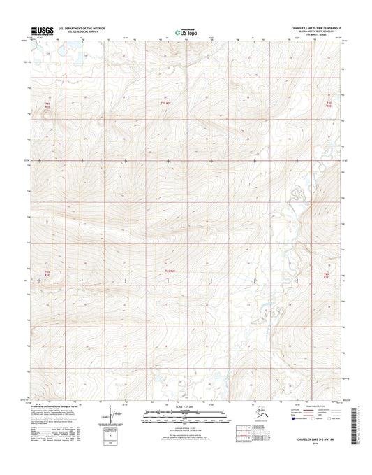 Chandler Lake D-3 NW Alaska US Topo Map Image