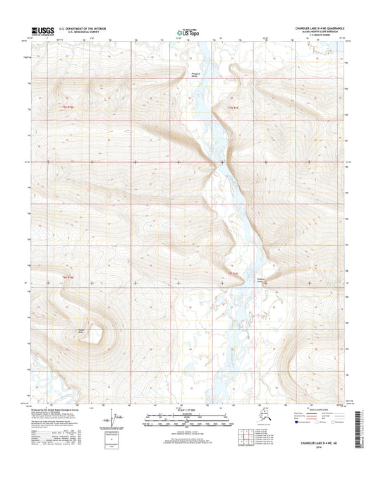 Chandler Lake D-4 NE Alaska US Topo Map Image