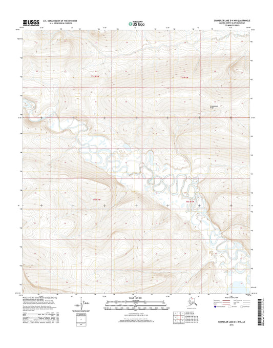 Chandler Lake D-4 NW Alaska US Topo Map Image