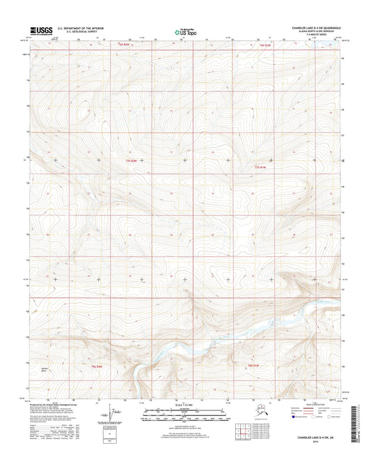 Chandler Lake D-4 SW Alaska US Topo Map Image