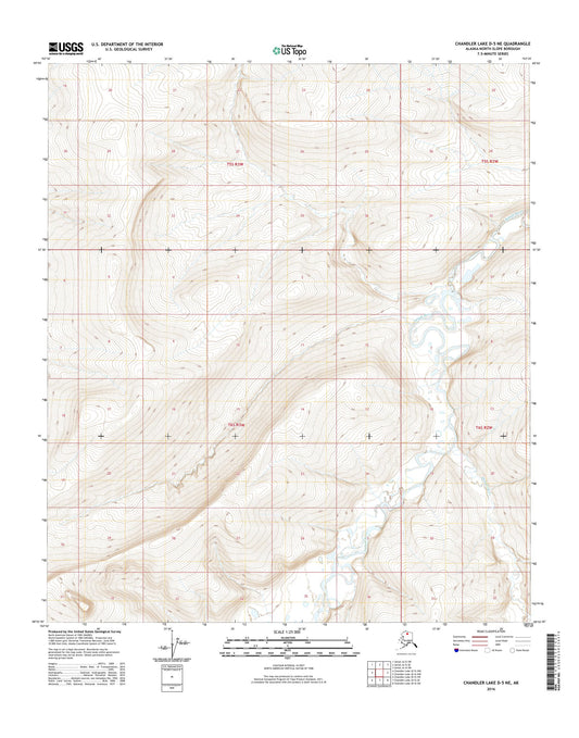 Chandler Lake D-5 NE Alaska US Topo Map Image