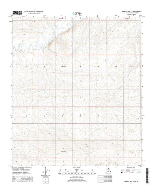 Chandler Lake D-5 SE Alaska US Topo Map Image