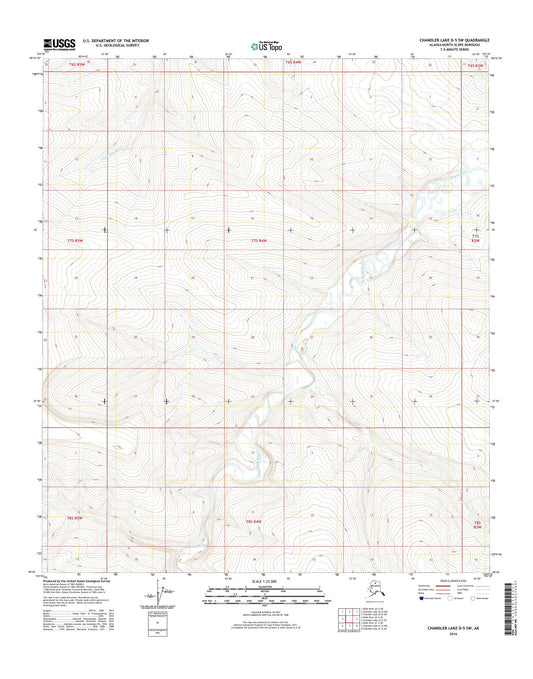 Chandler Lake D-5 SW Alaska US Topo Map Image