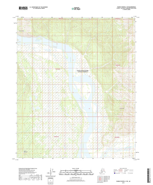 Charley River A-1 SW Alaska US Topo Map Image