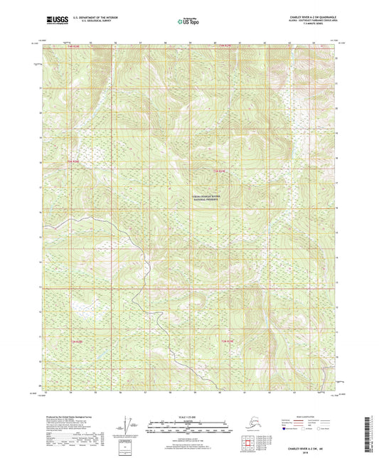 Charley River A-2 SW Alaska US Topo Map Image