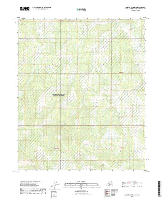 Charley River A-3 SW Alaska US Topo Map Image