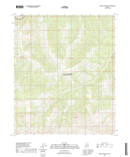 Charley River A-4 SW Alaska US Topo Map Image