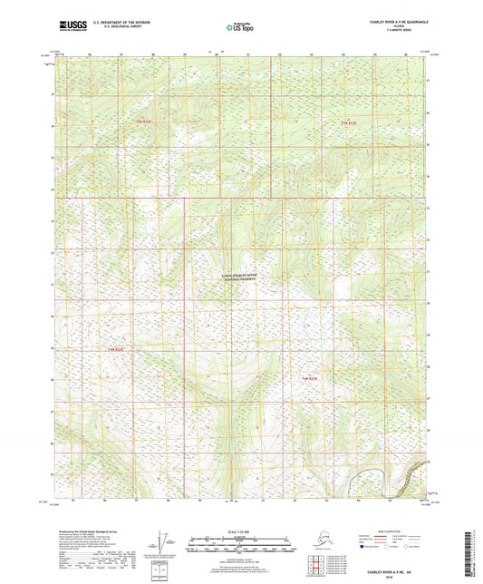 Charley River A-5 NE Alaska US Topo Map Image