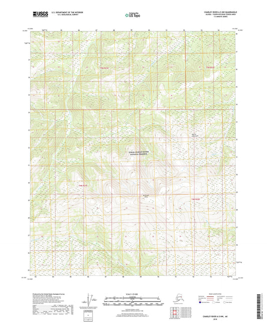 Charley River A-5 NW Alaska US Topo Map Image