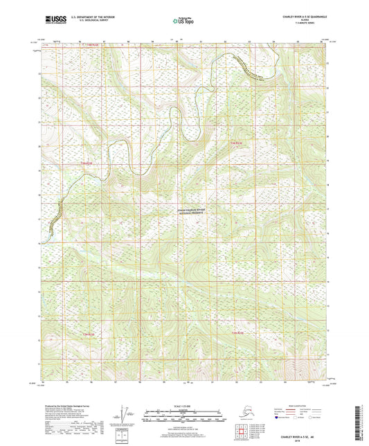 Charley River A-5 SE Alaska US Topo Map Image