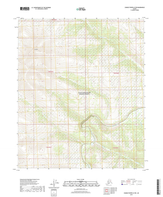 Charley River A-5 SW Alaska US Topo Map Image