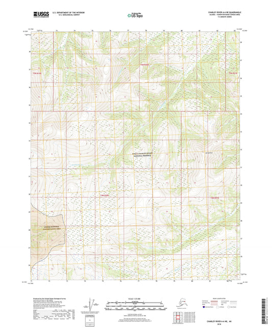 Charley River A-6 NE Alaska US Topo Map Image
