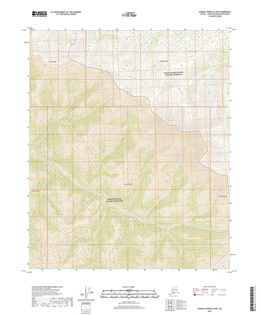 Charley River A-6 NW Alaska US Topo Map Image