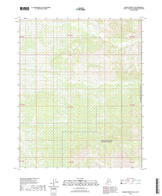 Charley River B-1 NE Alaska US Topo Map Image