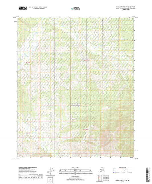 Charley River B-1 SW Alaska US Topo Map Image