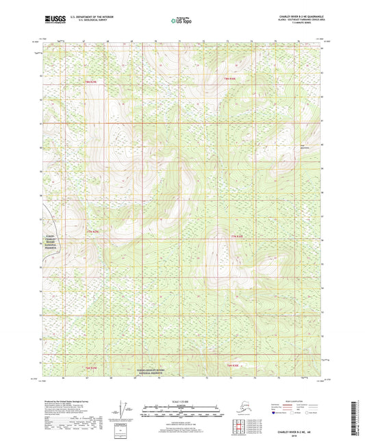 Charley River B-2 NE Alaska US Topo Map Image