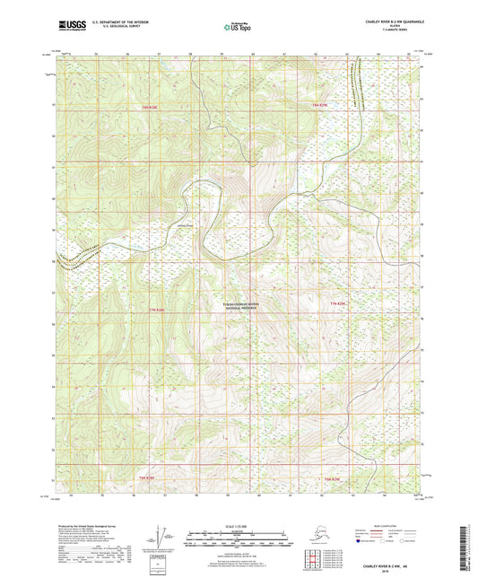 Charley River B-2 NW Alaska US Topo Map Image