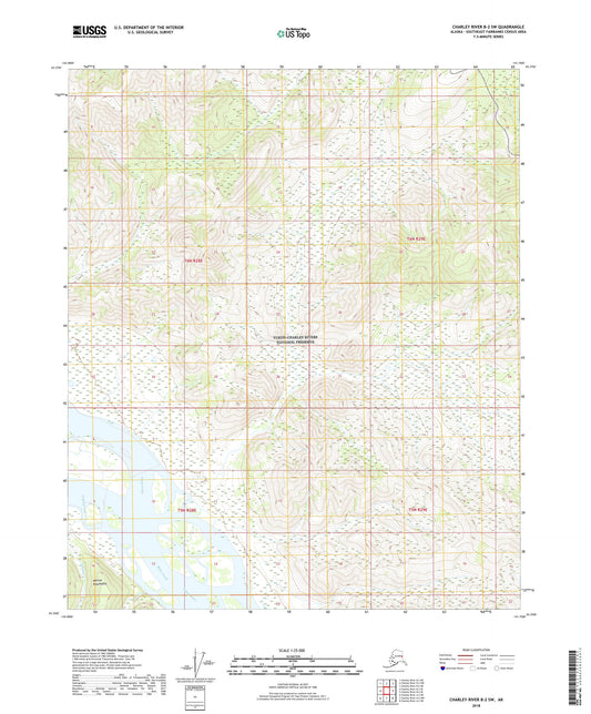 Charley River B-2 SW Alaska US Topo Map Image