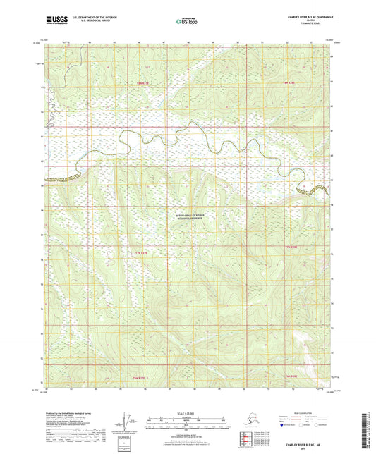 Charley River B-3 NE Alaska US Topo Map Image