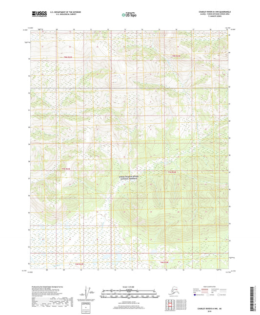 Charley River B-4 NW Alaska US Topo Map Image