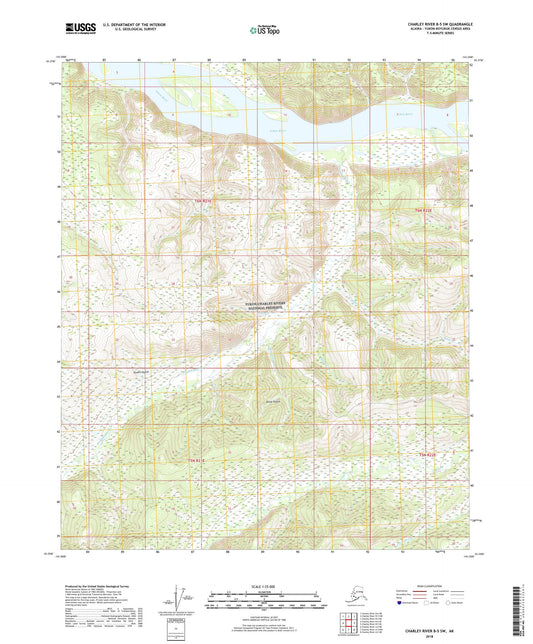Charley River B-5 SW Alaska US Topo Map Image