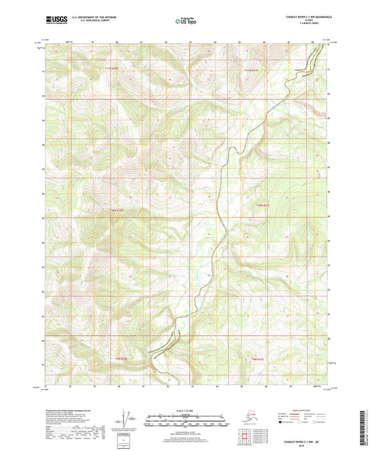 Charley River C-1 NW Alaska US Topo Map Image