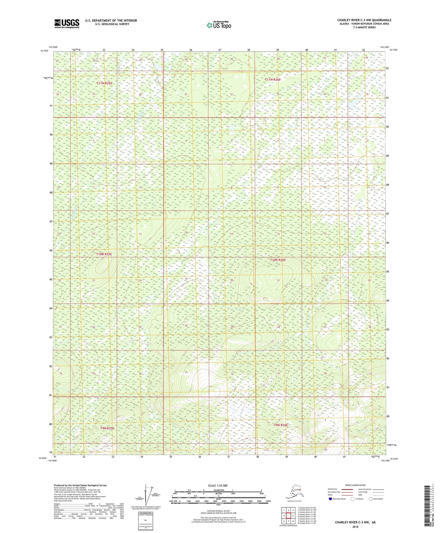 Charley River C-3 NW Alaska US Topo Map Image