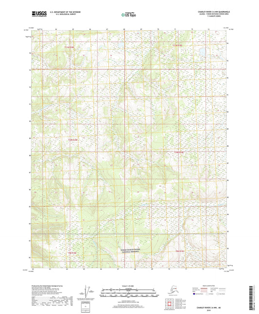 Charley River C-6 NW Alaska US Topo Map Image
