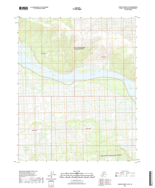 Charley River C-6 SW Alaska US Topo Map Image