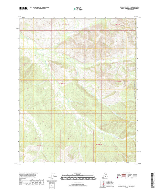 Charley River D-1 NE Alaska US Topo Map Image