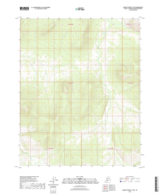 Charley River D-1 NW Alaska US Topo Map Image