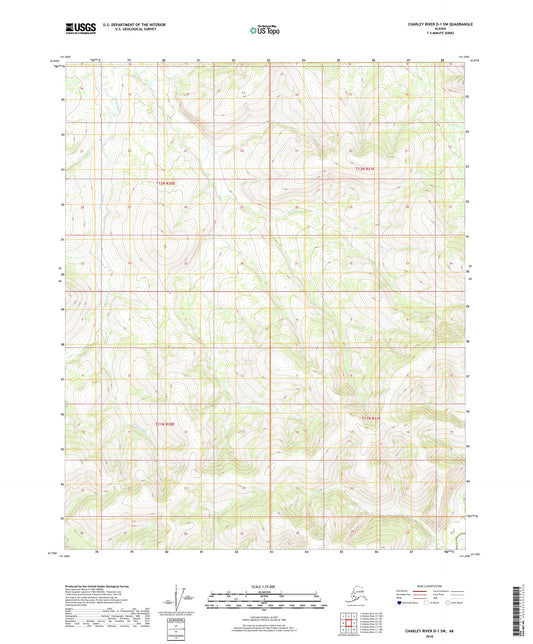 Charley River D-1 SW Alaska US Topo Map Image