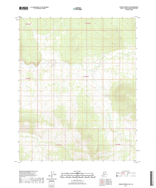 Charley River D-2 NE Alaska US Topo Map Image