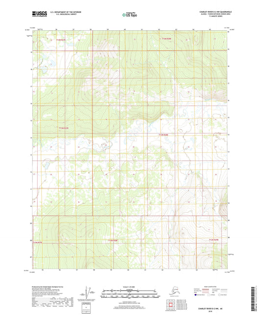 Charley River D-2 NW Alaska US Topo Map Image