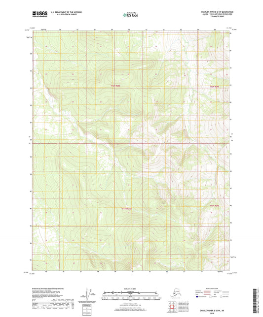 Charley River D-2 SW Alaska US Topo Map Image