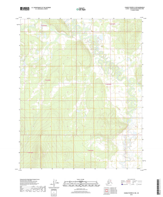 Charley River D-3 NE Alaska US Topo Map Image