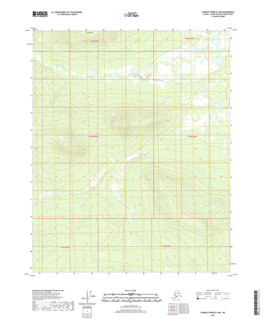 Charley River D-3 NW Alaska US Topo Map Image
