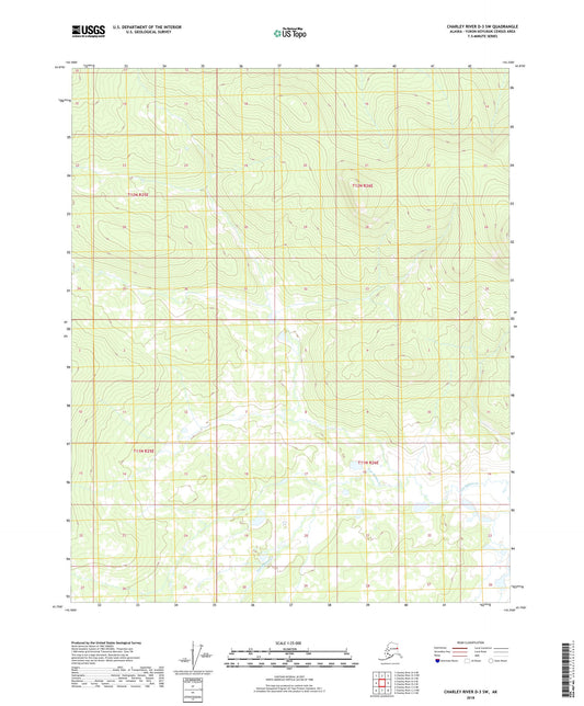 Charley River D-3 SW Alaska US Topo Map Image