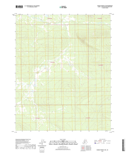 Charley River D-4 NE Alaska US Topo Map Image