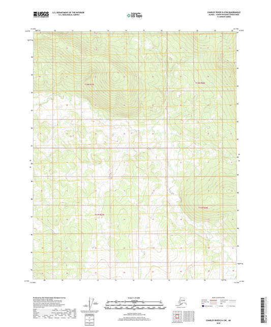 Charley River D-4 SW Alaska US Topo Map Image